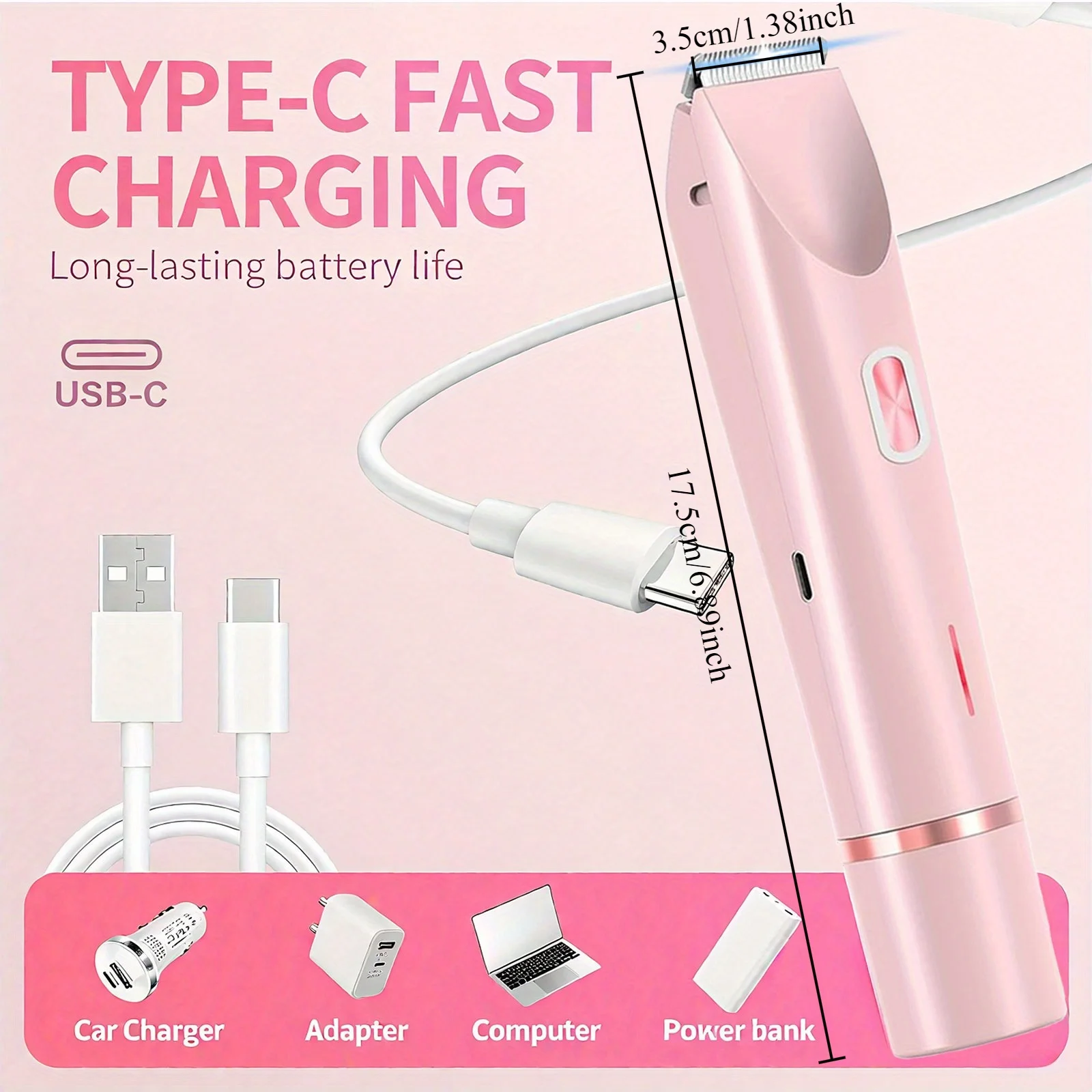 2-in-1 dual-head electric epilator and shaver for underarms, legs and face hair removal, birthday/Christmas gift