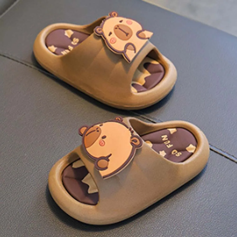 بولي كلوريد الفينيل لطيف كابيبارا النعال المضادة للانزلاق لينة الكرتون الحيوان النعال سميكة للتدوير صنادل حمام الأطفال