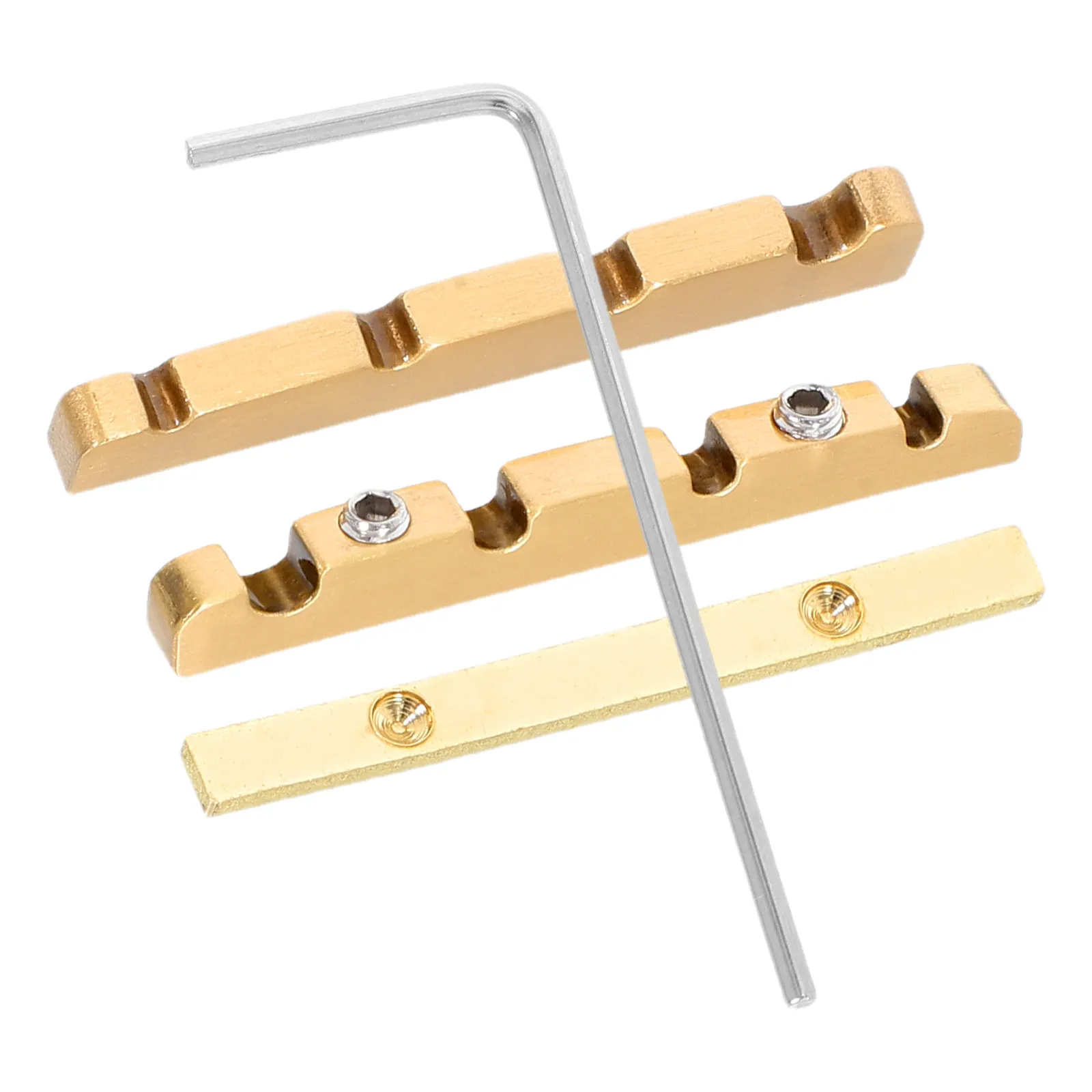1Set Bass Guitar Brass Nut 38Mm Metal Adjustable Curved String Tree Replacement Part Electric Bass Bridge Hardware Accessory view 4