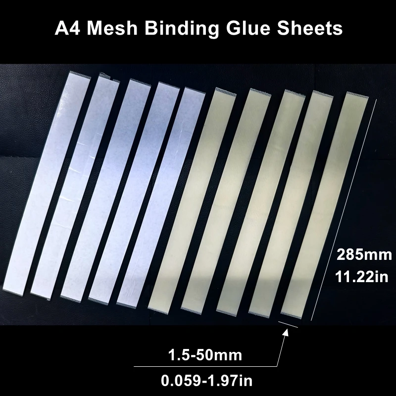 10 Stück ReadStar A4 Mesh Heißklebestreifen, vollflächiges Klebeband, 1,5–50 mm, thermische Bindungsklebefolien für die Dokumentenbindung