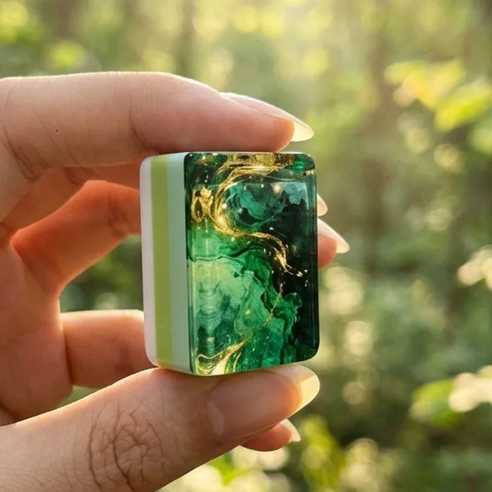 High Quality Luxury 160-Piece American Mahjong Set Acrylic Material Durable Eco-Friendly Emerald Jade Texture Entertainment