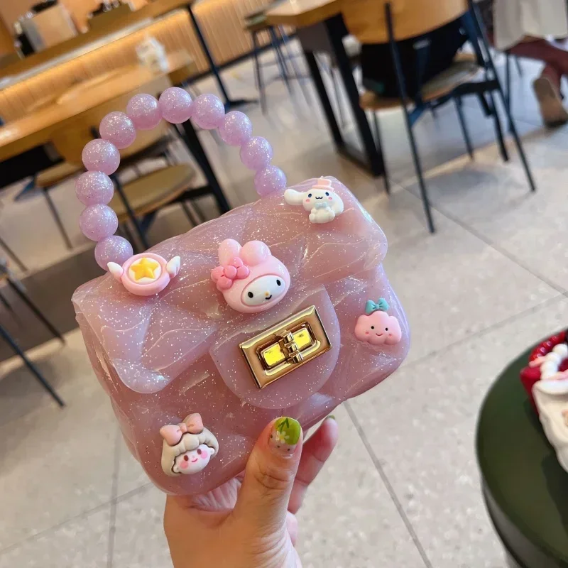 Sanrio Anime My Melody Girls Bag Cartoon Sweet Cute Crossbody Bag Mini Handbag Fashion Kids Jelly Bag portamonete in Silicone regali