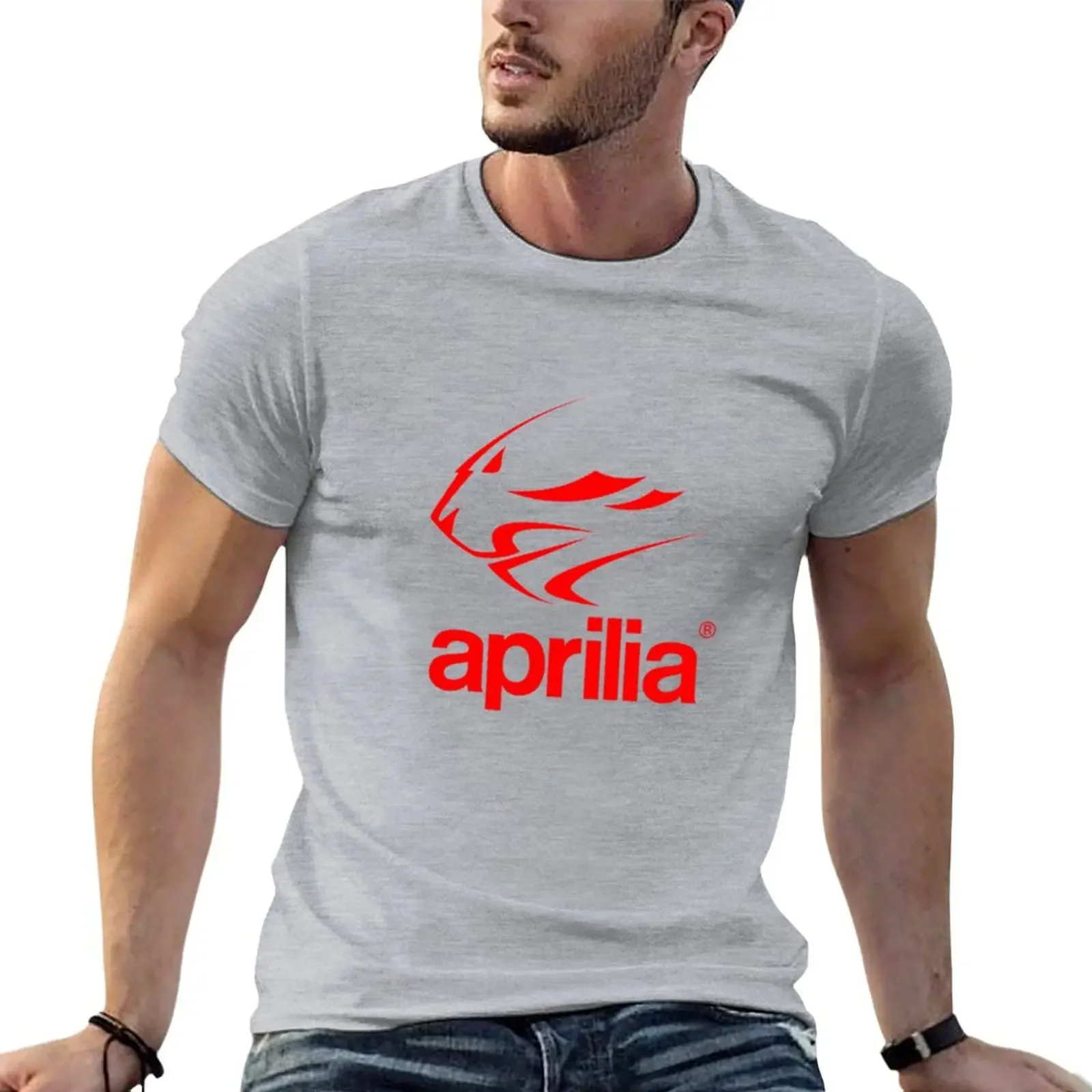 Aprilia Motorcycle Tshirt graphic tees plain oversized blacks mens champion Short Sleeve Cotton New Arrival Round Collar Outfits image 2