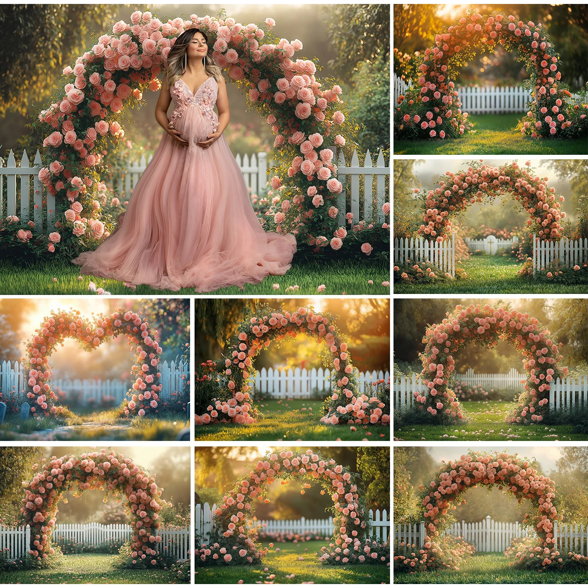 Arch Spring Floral Backgrounds Kids Adult Birthday Party Photography Decor Easter Flower Wedding Maternity Photo Backdrop Banner