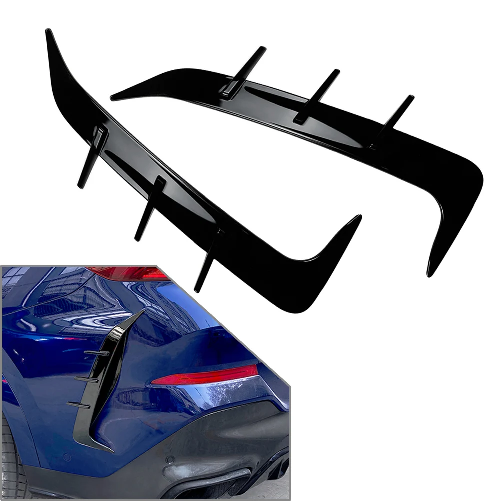 2Pcs Glossy Black Car Rear Bumper Splitter Spoiler Canard Air Vent Cover Trim Decoration For BMW X6 G06 2019 2020 2021 2022 2023