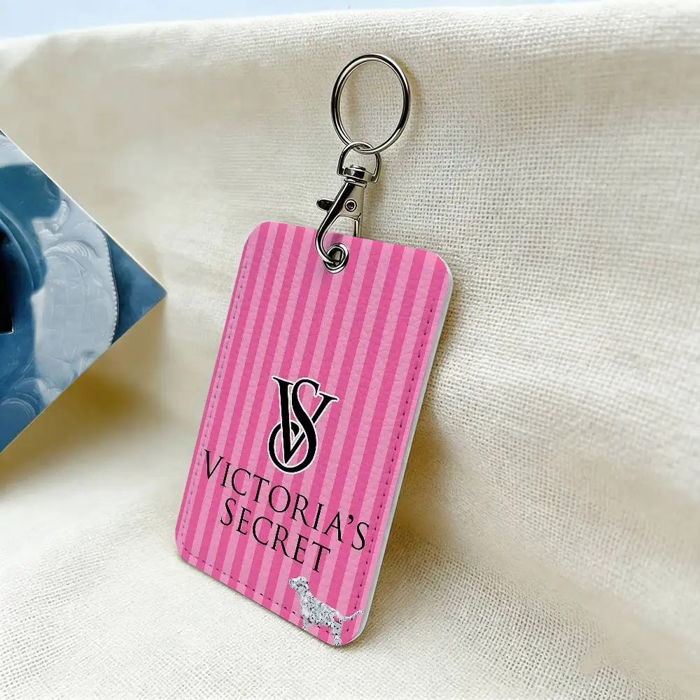 V-Victoria-Logo-S-Secret Rechteckiger Schlüsselanhänger-Kartenhalter, Ausweis-Kreditkartenhalter, Studentenausweishalter, Buskartenhülle – Detail 14
