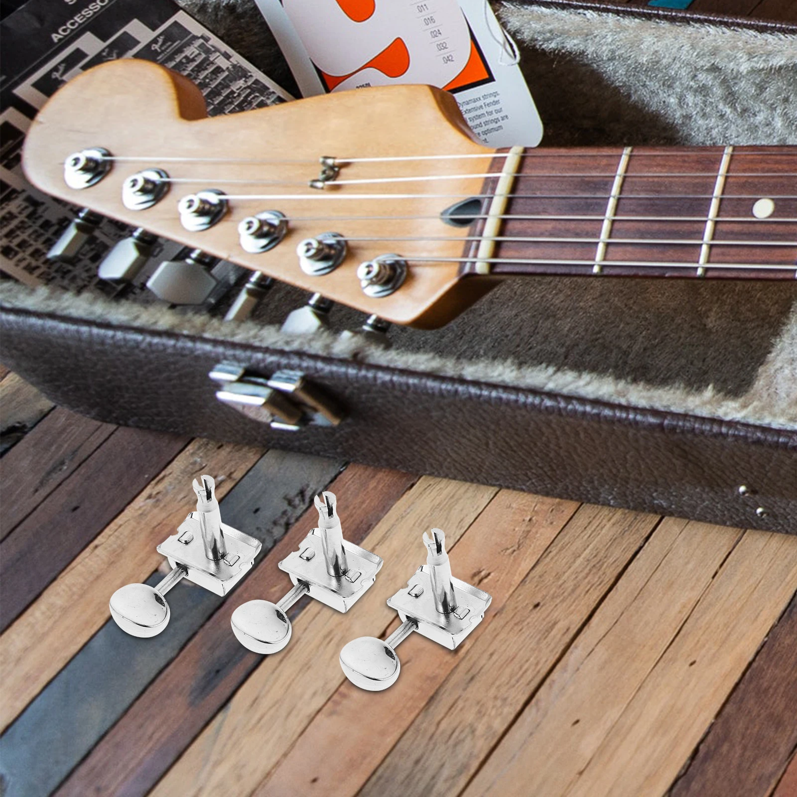 

6 Pcs Guitar String Tuners Retro Pegs 1 4 1 Right Side Semi Closed Machines Electric Acoustic Classical Guitars Metal Durable