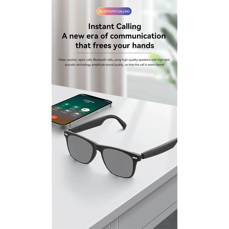 Smart Anti-Blue Light Sunglasses Bluetooth Talk Remote Control Camera Music Playback UV Protection Smart Glasses B-ELEC