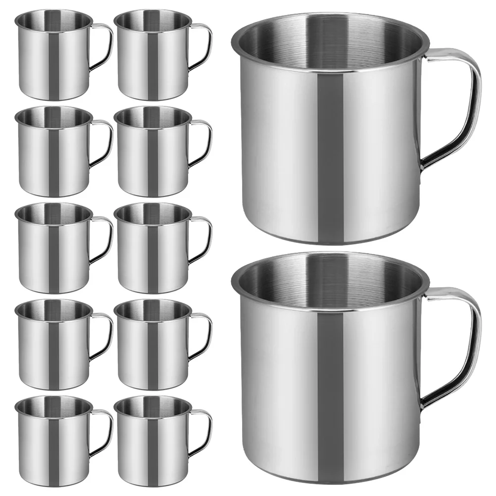 

12pcs Stainless Steel Water Cup 51 100ML Kids Drinking Small Tea Coffee Metal Camping Mugs Children Portable Daily