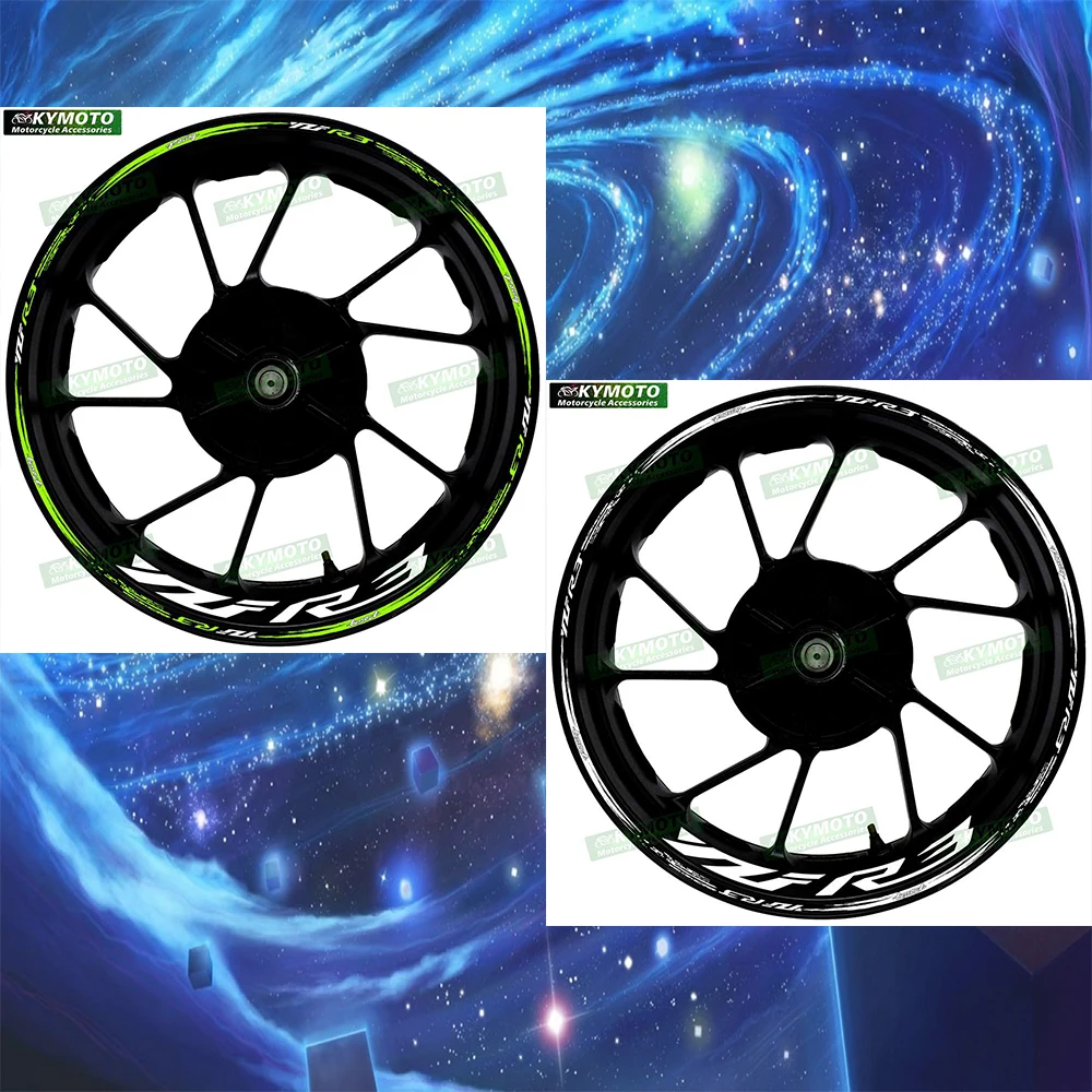 

Аксессуары для мотоциклов YZF R3 R 3, 17-дюймовые наклейки на передние и задние колеса, модифицированные светоотражающие наклейки на обод колеса, украшение