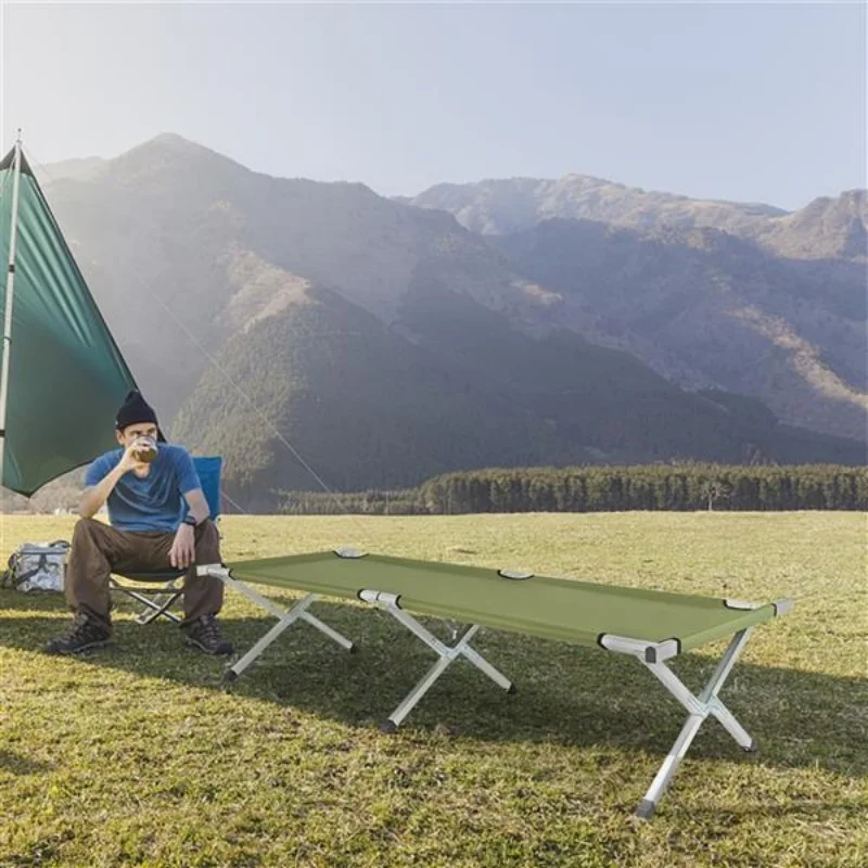 

RHB-03A Portable Folding Outdoor Camping Cot Ultralight Portable Aluminum Alloy Bed Folding Sleeping Bed bivouac Hiking Picnic