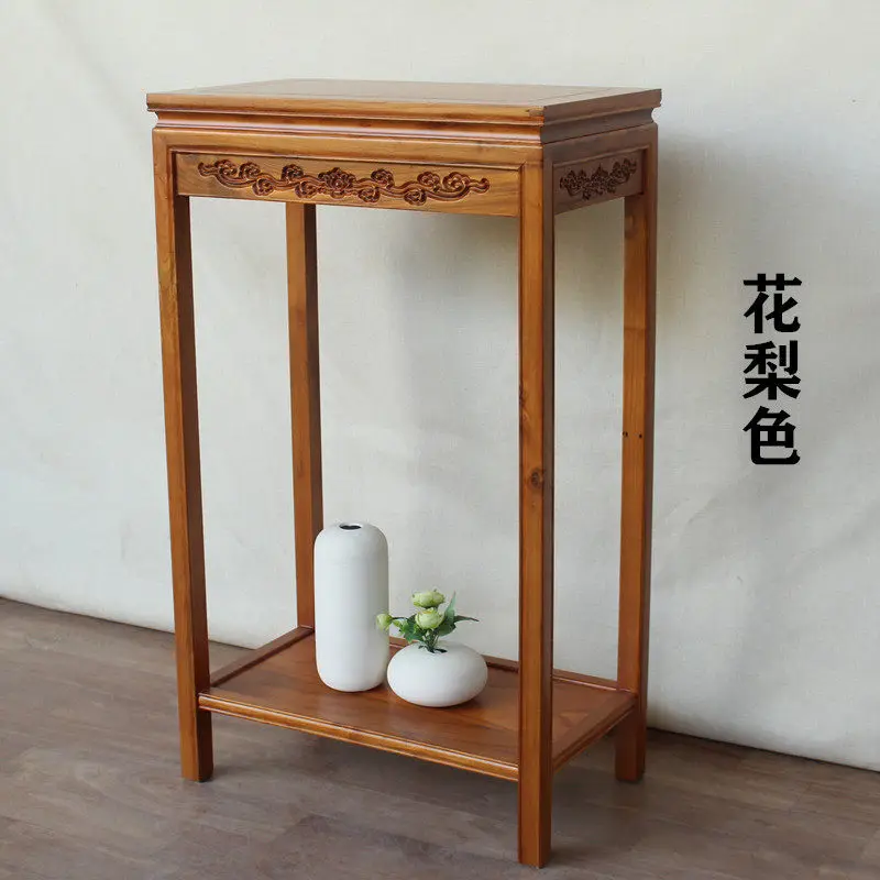 Solid wood high side table Chinese wooden flower stand, a few corners on the side of the sofa, simple against the wall, entrance