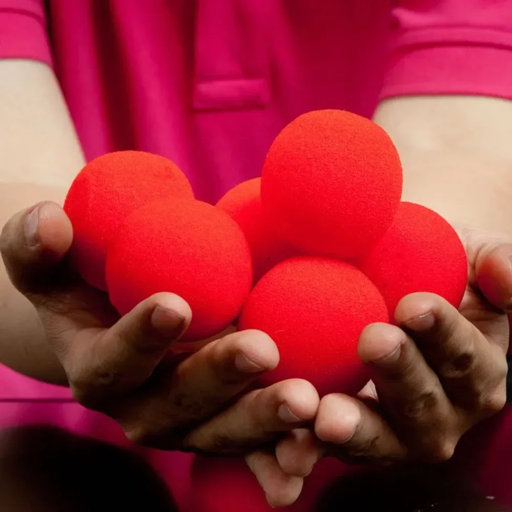 Bola de magia roja para niños, 10 piezas, trucos mágicos, juguetes para niños, Bola de esponja, calle, ilusión clásica, escenario, truco de comedia