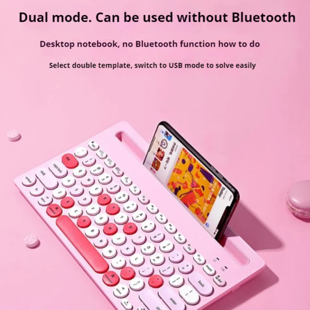 

Hot Selling Dual-mode Keyboard Lightweight Portable Low-noise Design Suitable For Mobile Phone Tablets Laptops Desktop Computers