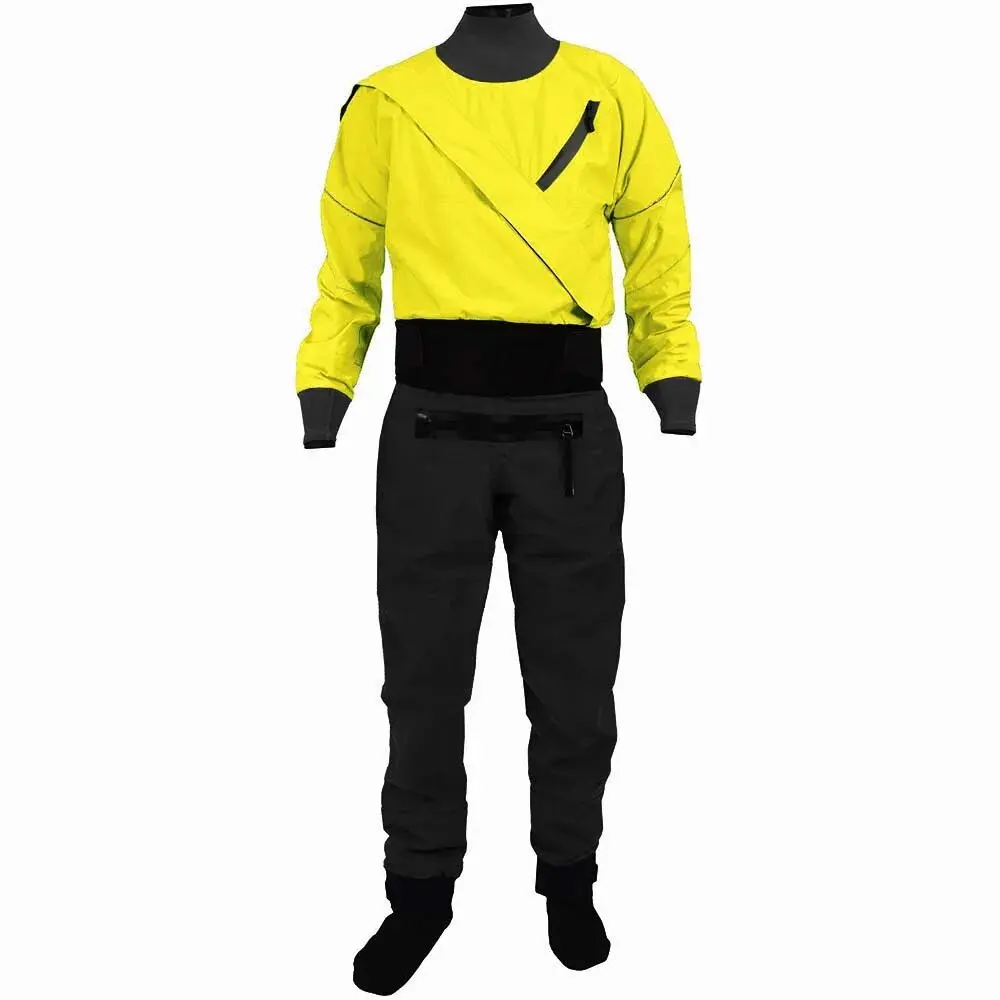

Мужской сухой костюм для каякинга 160D Taslon, подходящий для океанских и речных видов спорта, водонепроницаемая одежда с тканевыми вставками и латексным покрытием.