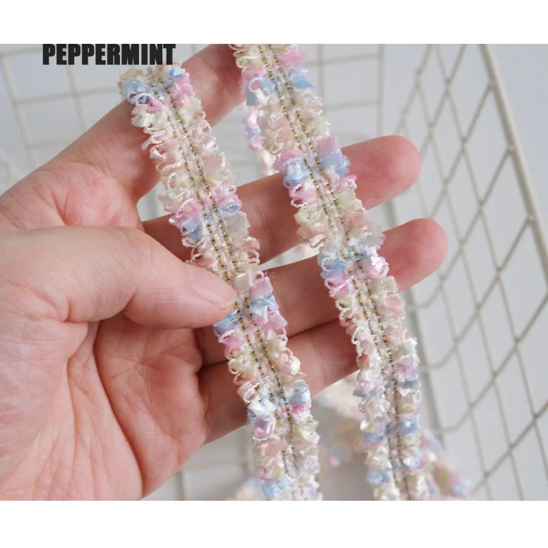 2Yards 1.5cm Tweed Fringed Trim Pastel Tassel Trim Sewing Accessory for Garment DIY vintage Trimming