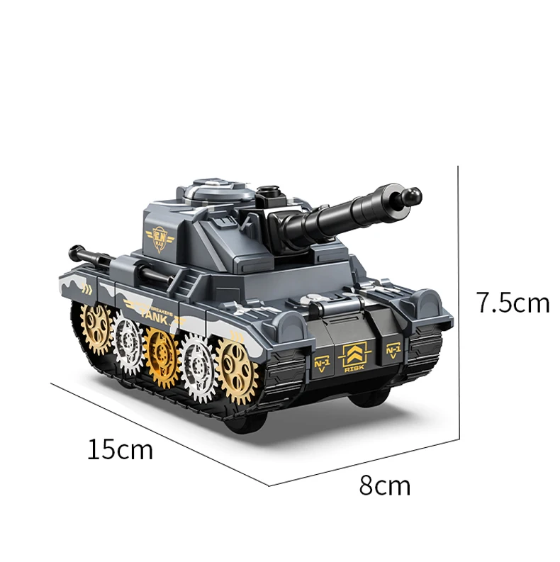 Children's toy tank military armored vehicle model inertial front running lights firing bullets toy car