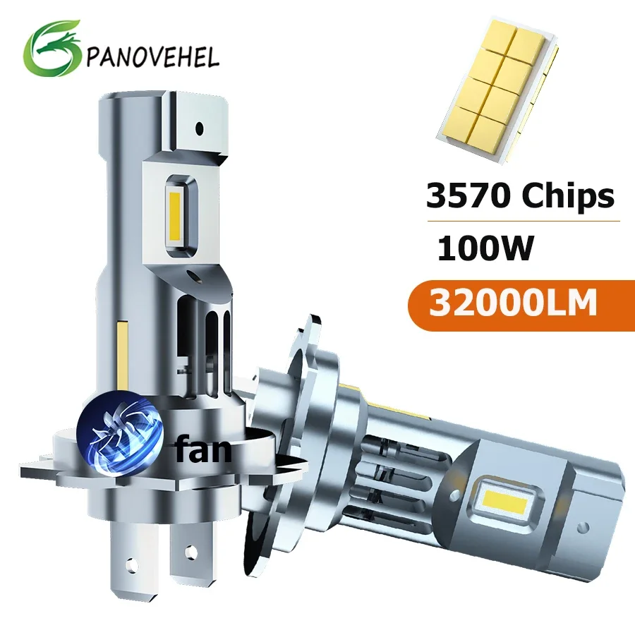 

PANOVEHEL LED Headlight 20000LM 100W H4 H8 H11 9012 CANBUS Headlight Bulb H7 LED 9005 Car Lamp for BMW Ford Benz Renault VW Audi