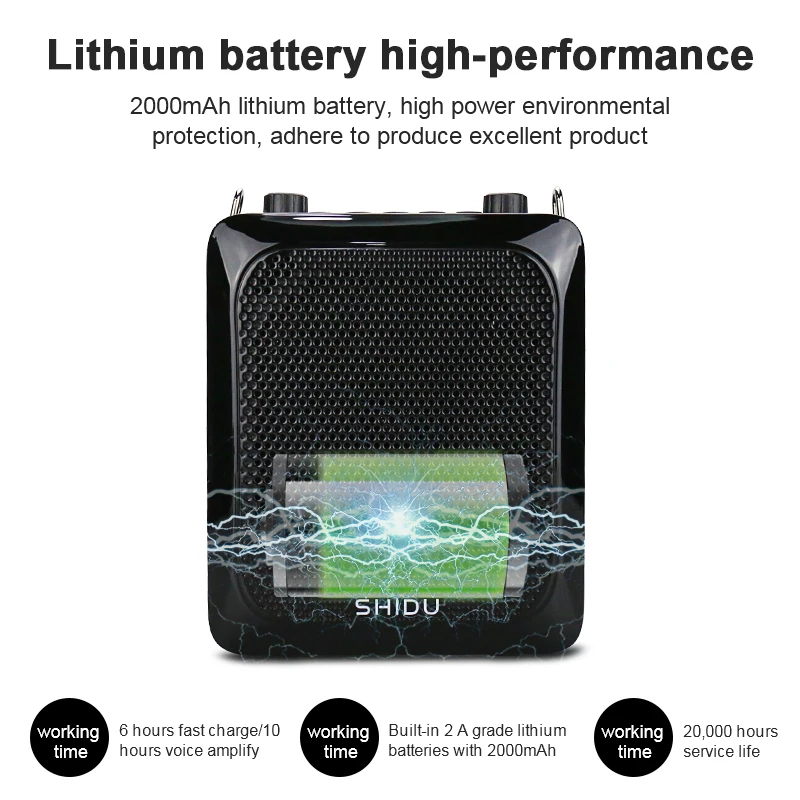 SHIDU 25W Portable Wireless Voice Amplifier for Teacher S28 4000mAh Battery Bluetooth Speaker with Microphone Echo AUX Recording