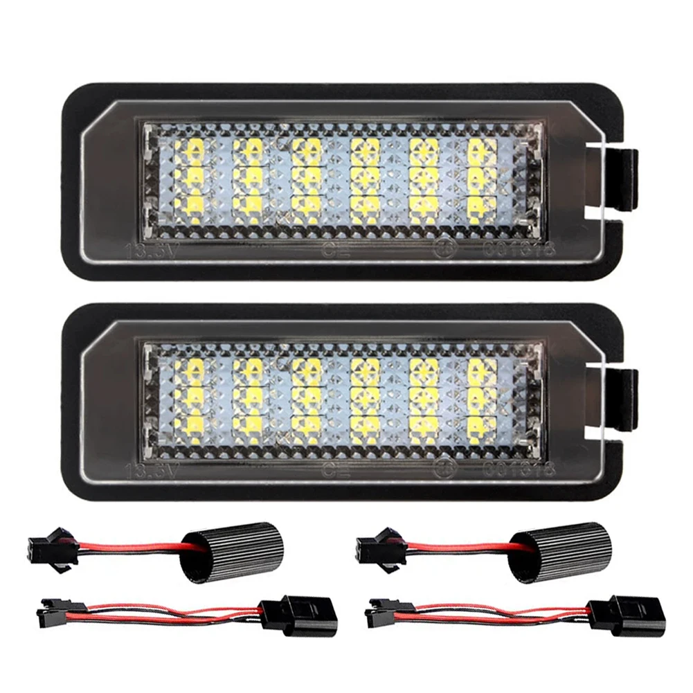 CANbus 1 2 قطعة LED سيارة الخلفية لوحة ترخيص ضوء مصباح لشركة فولكس فاجن باسات B6 CC Eos جولف 4 5 6 7 MK7 بولو رائع سيات ليون ألتيا