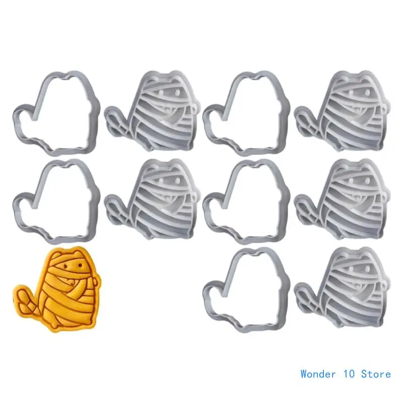 5 Set Small Biscuit Moulds Easy to Use Biscuit Stamps Halloween Small Cookie Molds for Special Greetings