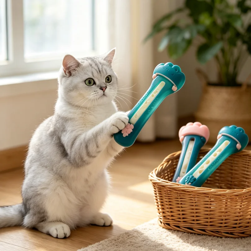 Haustier-Futterspenderlöffel, Katzen-Futterstreifenspender, Multifunktionaler Katzen-Futterspender für Nassfutter, Leckereien und Flüssigsnacks