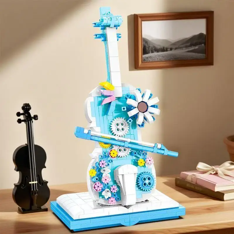 

Красивое море ​ ​ Цветы, скрипка, строительные блоки, сложность, сборка модели, украшения, игрушки для мужчин и женщин, подарки на День святого Валентина