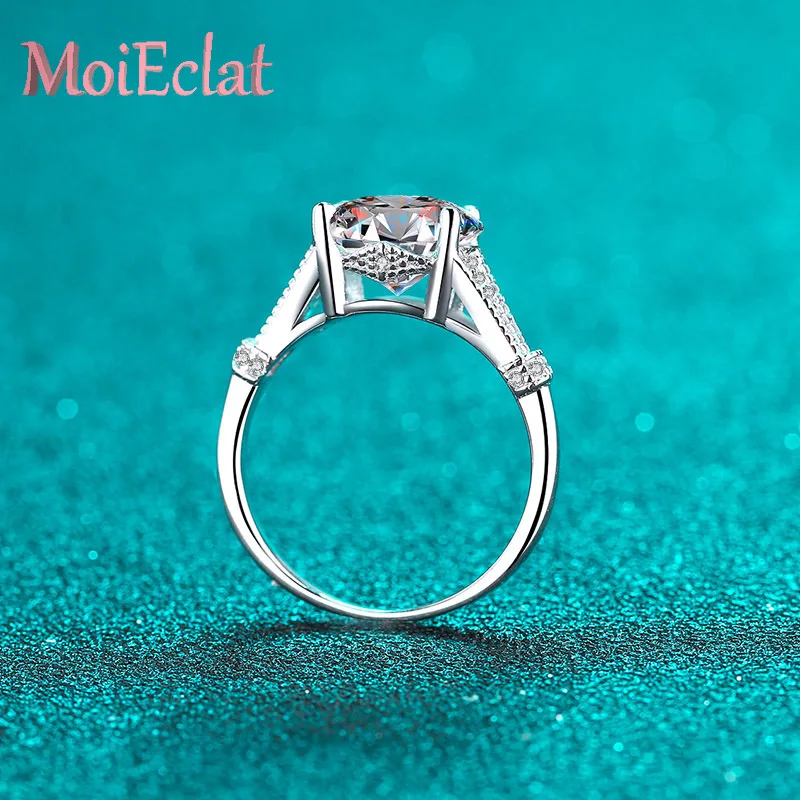 خواتم نسائية فاخرة من البلاتين Pt950 ، بيضة الحمام المبهرة 3 قيراط مويسانيتي خاتم الماس البيضاوي مجوهرات الزفاف هدية عيد ميلاد