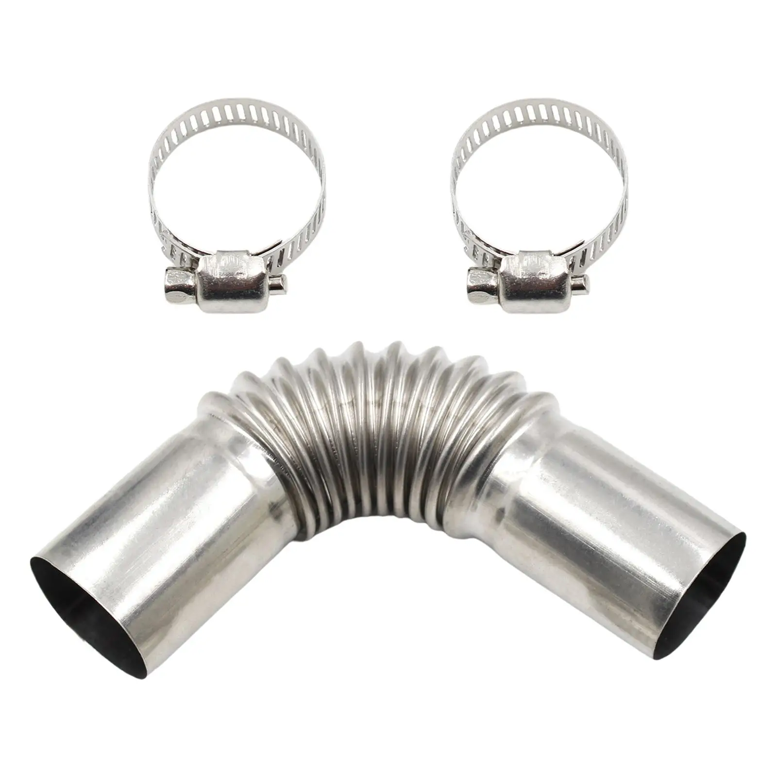 mm Exhaust Tube Elbow Connector 27mm Od 25mm ID Stainless Steel Air Exhaust s Connector for Heater with 2 Clamps