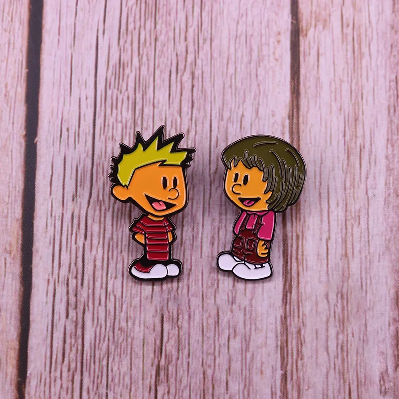 Fun Comic Enamel Pins Custom Cartoon Character Roller Coaster Tiger Brooches Luxury Copper Lapel Badges Jewelry Gifts for Kids