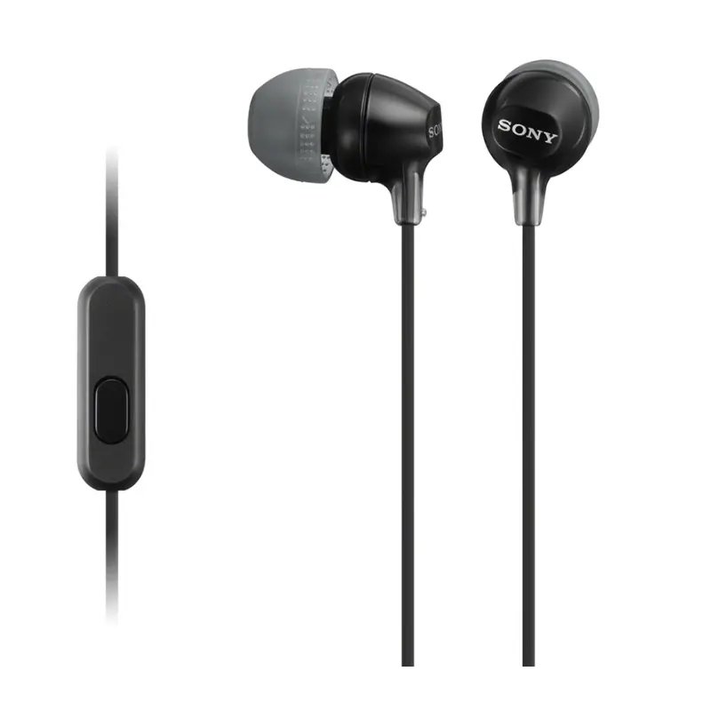 سماعات أذن Sony MDR-EX15AP، سماعات باس داخل الأذن مع تحكم سلكي، مكالمات، متوافقة مع الكمبيوتر، موصل دائري 3.5 ملم - 4