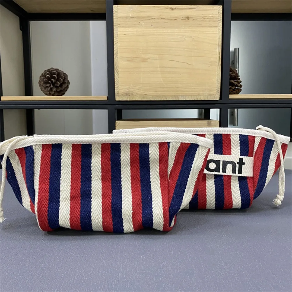 2024 Fashion Canvas Wristlet Makeup Cosmetic Bag Ladies Make Up Zip Pouch For Women Cotton Portable Makeup Box Bag Organizer