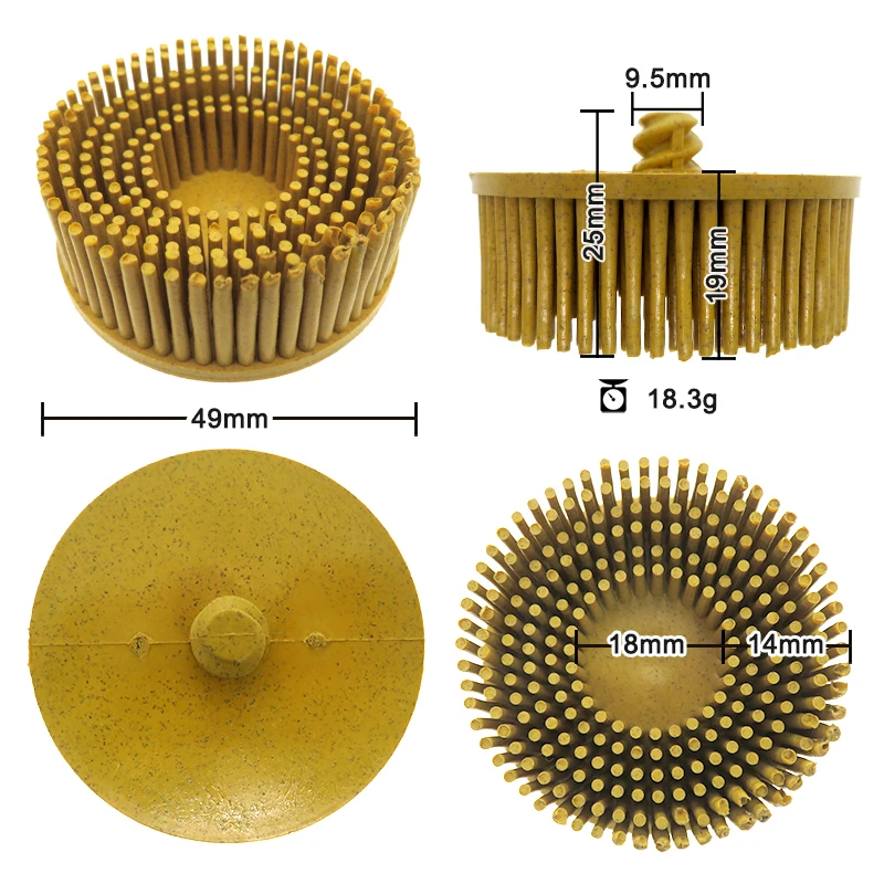 1/2/3 Inch Bristle Disc Grit 50# 80# 120# with 1/4