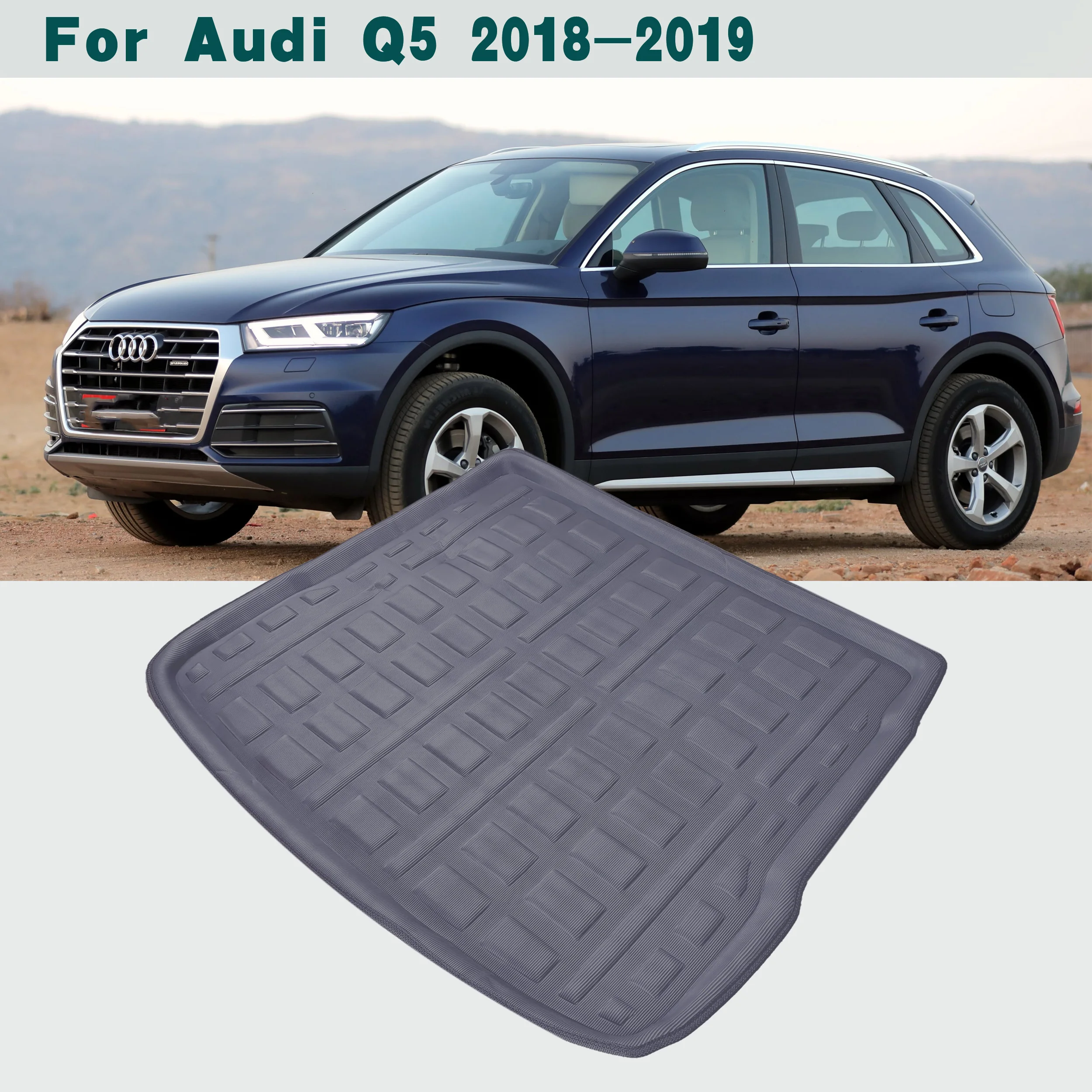 For Audi Q5 SQ5 2018 2019 FY MK2 80A S-Line Sportback Car Rear Boot Cargo Liner Tailored Trunk Mat Floor Tray Carpet Protection