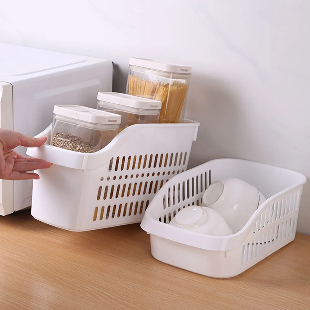 Multi-Functional Storage Basket for Bathroom Shower Gel and Shampoo, with Drainage Holes and Handles, Hollowed Out Design