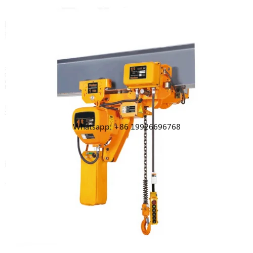 

110v Single Phase 500kg 1 Ton 2 Ton 5ton 3t Hhbb Electric Chain Hoist Crane with Troley