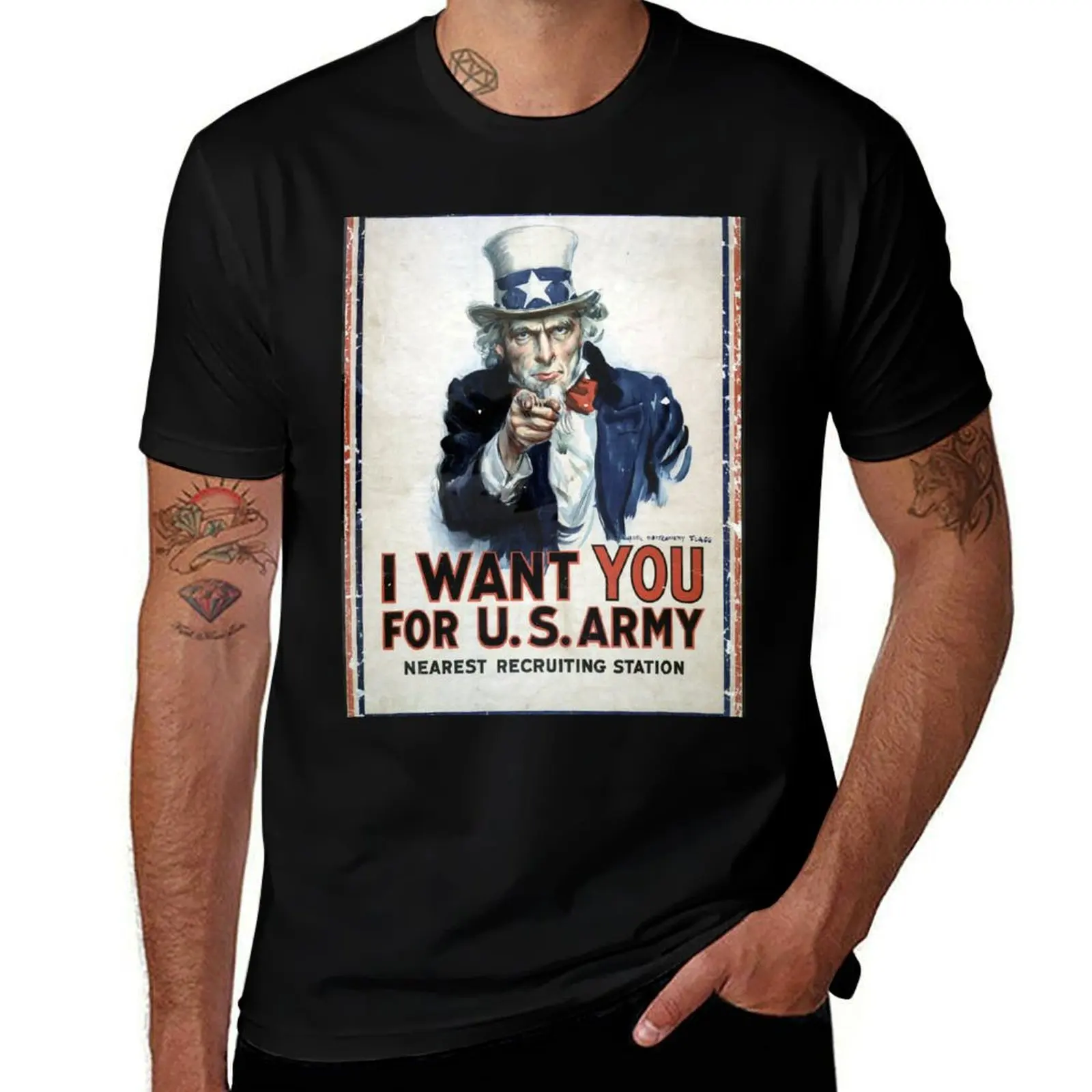 I want you for U.S. Army : nearest recruiting station / James Montgomery Flagg T-Shirt t shirt for man T-Shirt