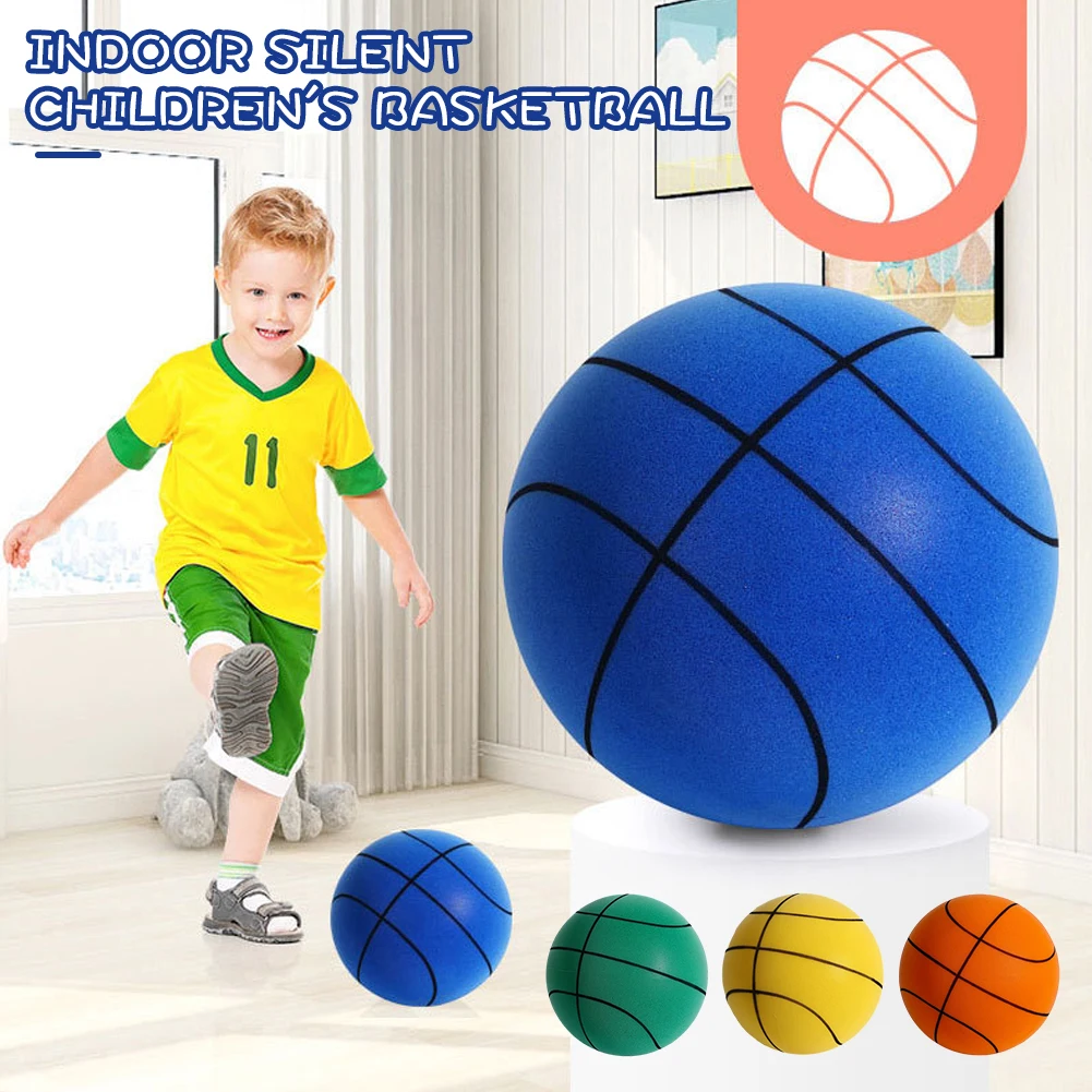 Silent basketball Mute Bouncing Basketball with Net Bag Indoor Silent Ball Basketball 18cm 21cm 24cm Bounce Football Sports Toys