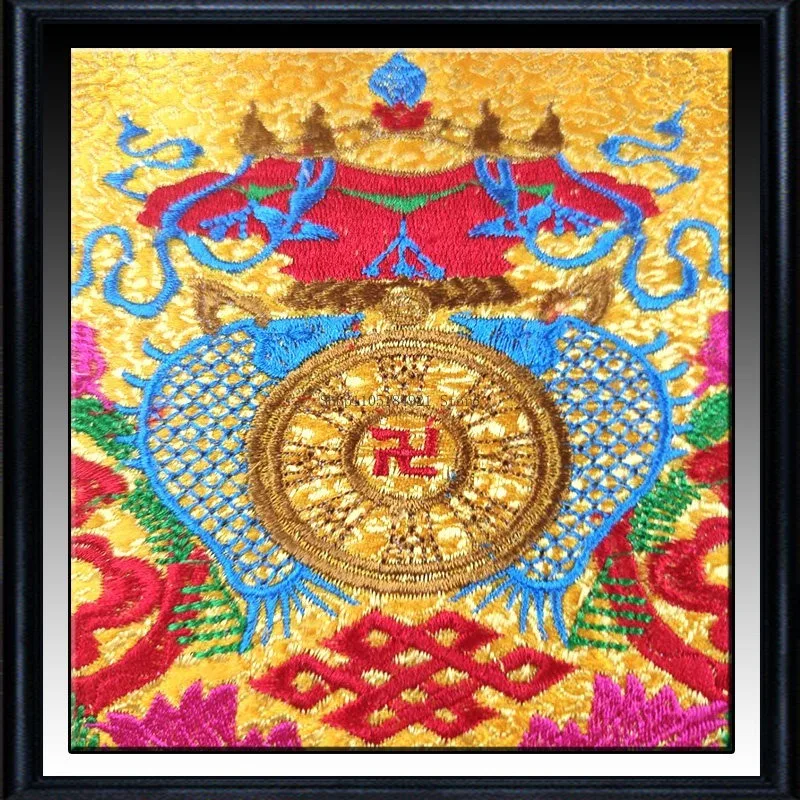 42CM Double Embroidery Satin Fabric Lotus Bergamot Sutra Cover Cloth Home Buddhist Hall Chanting Sutras Bag Buddhist Supplies