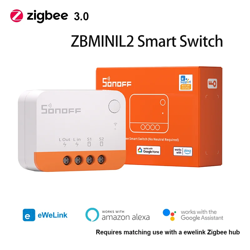 

SONOFF MINIL2 zigbee Wi-Fi умный переключатель 1-10 шт. крошечный размер внешний переключатель управление отключите релейный режим через eWeLink Alexa Google