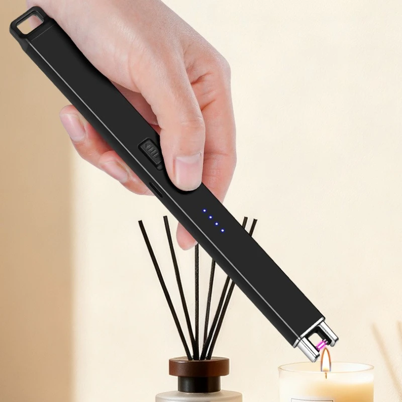 New Arc Ignition Mini Rectangular Rechargeable Windproof Lighter, suitable for outdoor activities, barbecues and gas appliances.