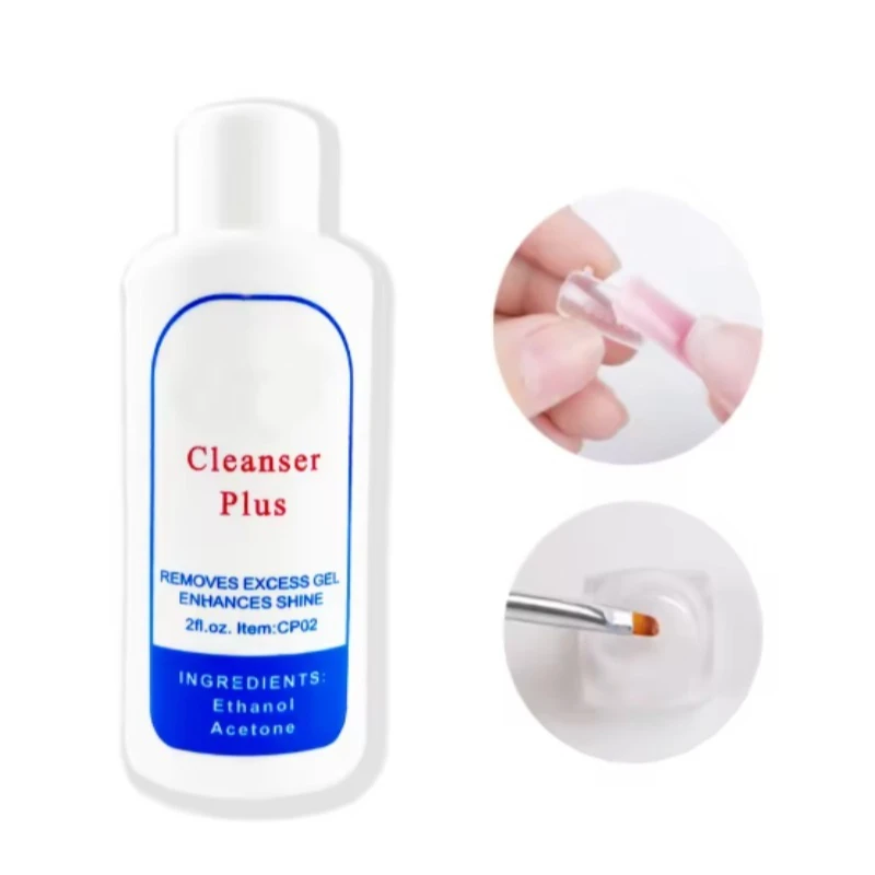 60 مللي منظف الأظافر تمديد الغراء السائل سطح لزجة طبقة بقايا أداة إزالة الأظافر المطهر البولندية أظافر صناعية لزجة