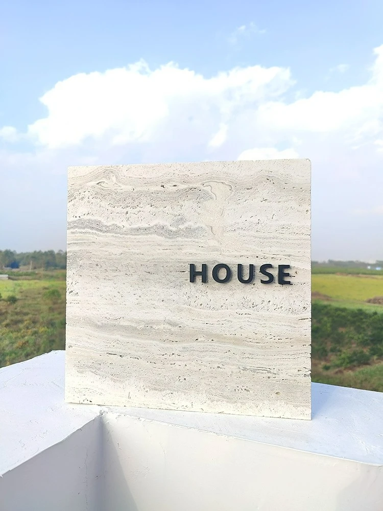 

Customizable landscape pattern natural travertine door sign billboard display creative studio plaque customization