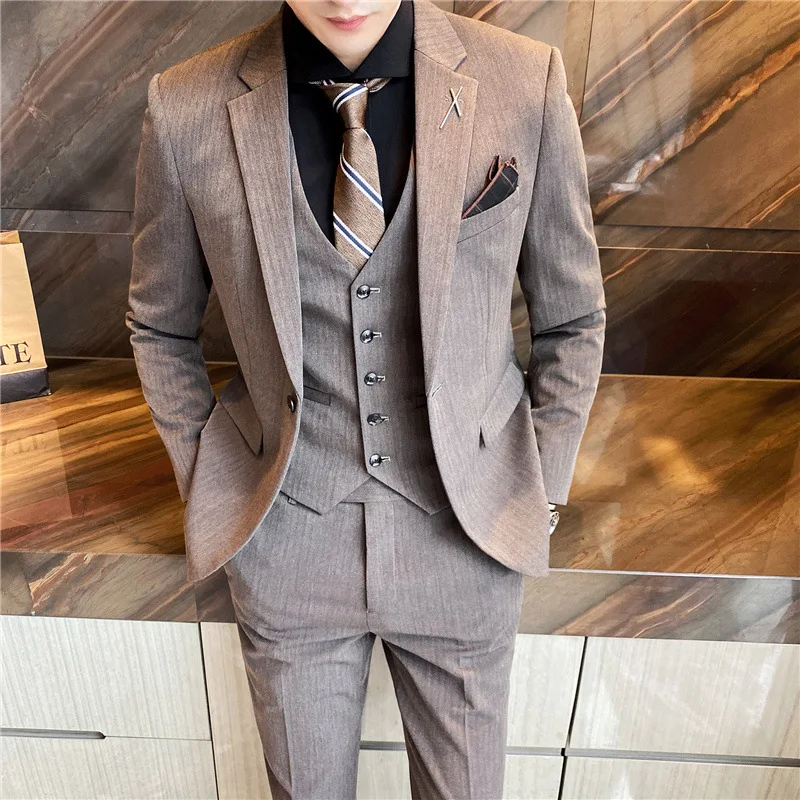 Kkmen's dreiteiliger Business Casual Bräutigam Anzug