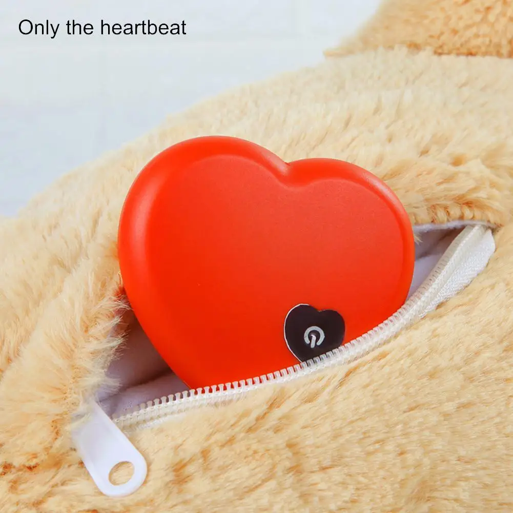 Pet Heartbeat Plush Toy Puppy Behavioral Training Toy Heartbeat Interactive Games Doll Anxiety Snuggle Dog Aid Sleep Relief E0D6