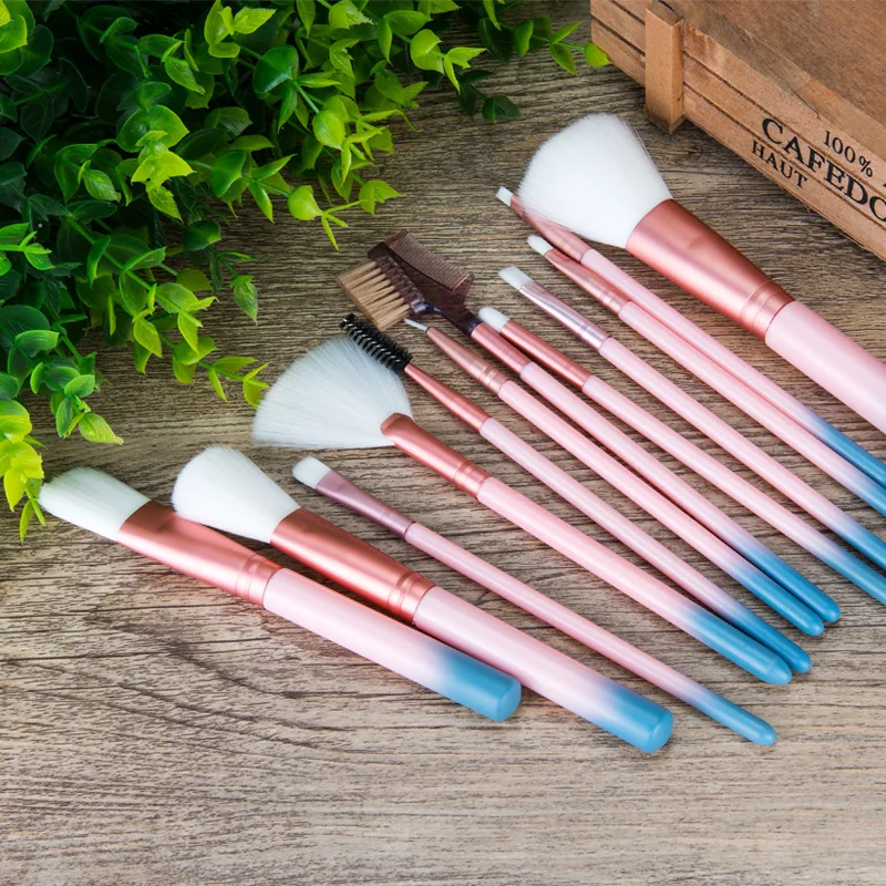 12Makeup Brush Cylinder Gradient Beauty Makeup Brush Suit Beauty