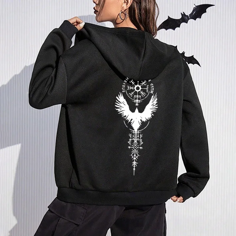 2025, brandneuer Damen-Kapuzenpullover mit Reißverschluss, hochwertiges Sweatshirt, weiblicher Gothic-Y2K-Kapuzenmantel, Herbst-Trend-Jacke