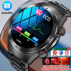 2025 New Laser Treatment Three High Smart Watch ECG PPG Heart Rate Blood Sugar Health Tracker Waterproof Men Women SmartWatches