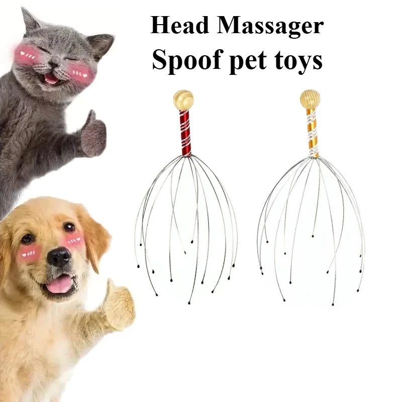 1/2/4PCS Random Color Pet Cat Dog Massage Claw Head Massager Head Scratching Octopus Scalp Non Soul Extractor Cats Dogs Toys