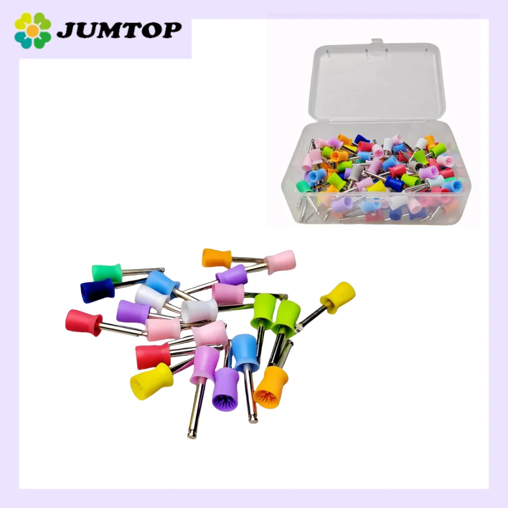 100Pcs Dental Polishing Cups - Disposable Rubber Prophy Brush for Low Speed Handpiece, Tooth Polish Lab Tools